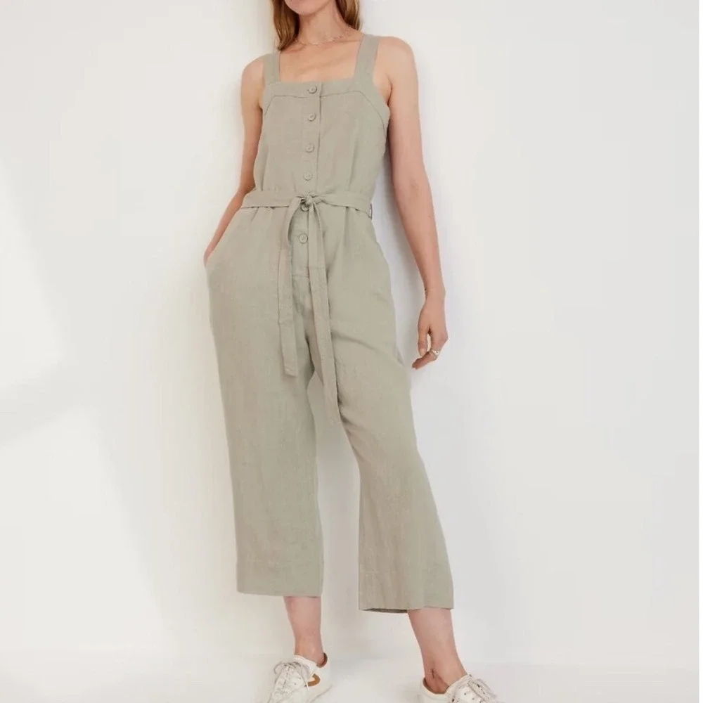 Everlane The Linen‎ Jumpsuit - Sage Green Seagrass Size 0